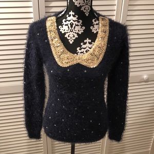 Mirumi Fuzzy Sequin Sweater Small